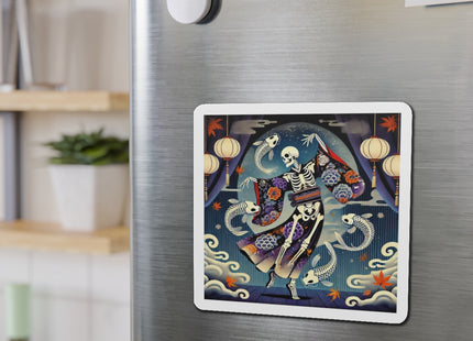 Skeleton Kabuki Performer Die-Cut Magnets (5 Sizes)