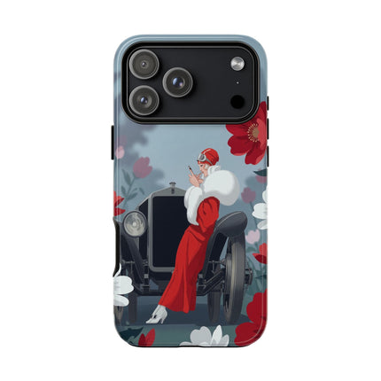 🚗🌺 The Lady Of The Grand Touring Car Phone Case – Art Deco Motoring Elegance