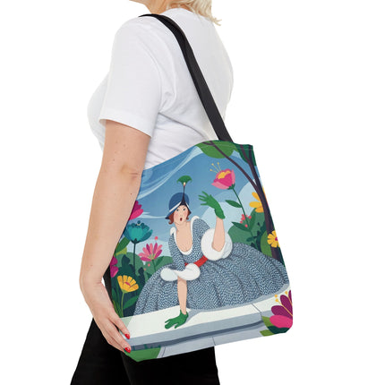 🌺🦚 The Lady Of The Peacock Garden Tote Bag – Art Deco Floral Fashion
