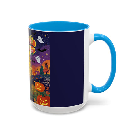🎃🐈‍⬛ The Pumpkin Moon Embrace Colorful Mug – Whimsical Halloween Charm