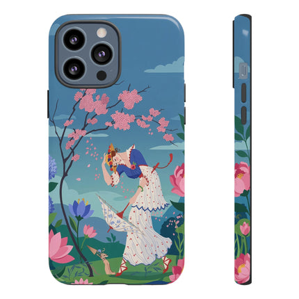 🌸☂️ The Lady Of The Falling Blossoms Phone Case – Art Deco Garden Whimsy