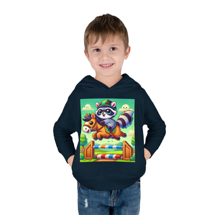 Raccoon Rider Toddler Pullover Fleece Hoodie