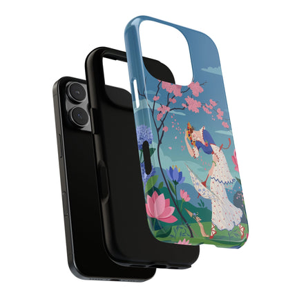 🌸☂️ The Lady Of The Falling Blossoms Phone Case – Art Deco Garden Whimsy