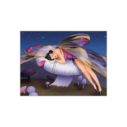 Slumbering Fairy on the Mushroom Ceramic Tile