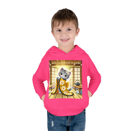 Playful Kitten in the Tea Room Toddler Pullover Fleece Hoodie