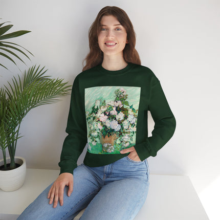 Roses by Vincent Van Gogh Heavy Blend™ Crewneck Sweatshirt