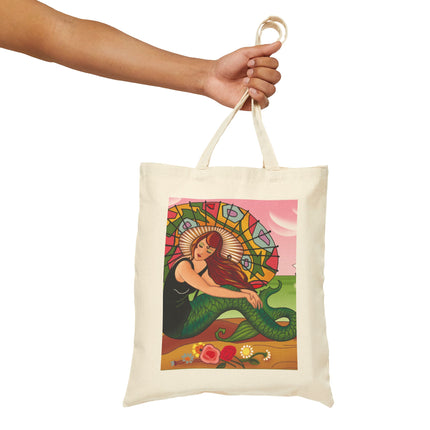Siren Serenade Cotton Canvas Tote Bag