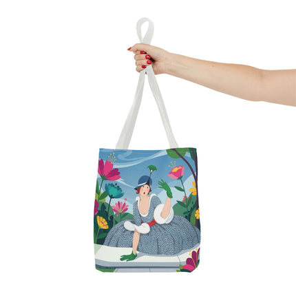 🌺🦚 The Lady Of The Peacock Garden Tote Bag – Art Deco Floral Fashion