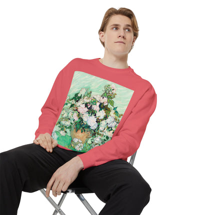 Roses by Vincent Van Gogh Unisex Garment-Dyed Sweatshirt