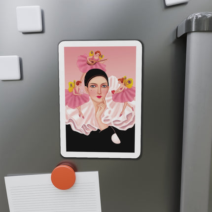 Pierrot & Fairies Dressed in Pink by Sofia Chiostri Die-Cut Magnets (5 Sizes)