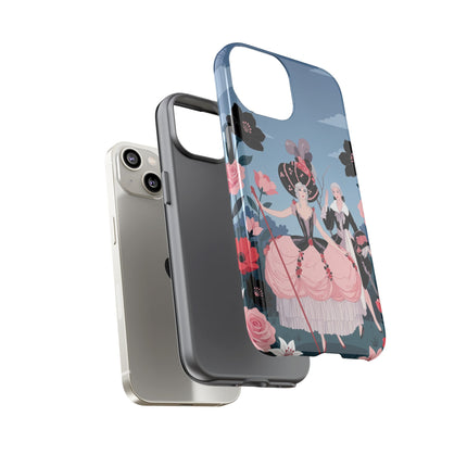 🌹🎭 The Rose Masquerade Promenade Phone Case – Art Deco Floral Elegance
