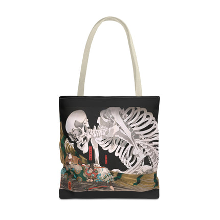 Mitsukuni Defying the Skeleton Spectre by Utagawa Kuniyoshi Tote Bag (AOP)