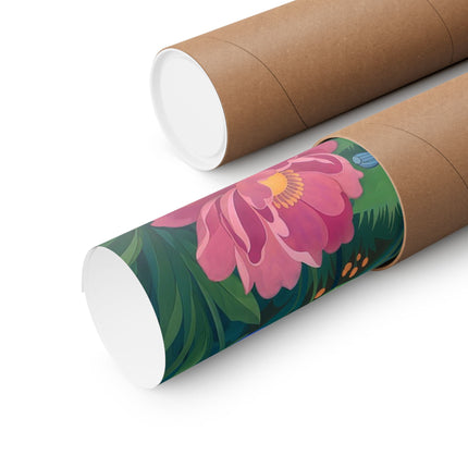 🪷✨ The Lady Of The Golden Lotus Stroll Matte Vertical Poster – Art Deco Floral Elegance