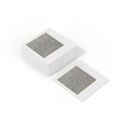Wave Pattern on White Coined Napkins