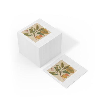 Album of watercolors of Asian fruits and flowers Pl.21 by Anonymous White Coined Napkins
