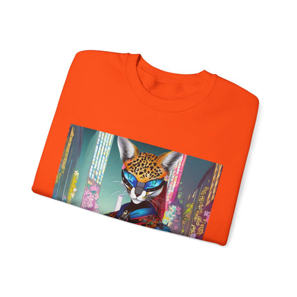 Cyber Cat Glamour Unisex Heavy Blend™ Crewneck Sweatshirt