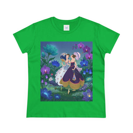 💜🌸 The Ladies Of The Enchanted Garden Cotton Tee – Art Deco Fashion Illustration