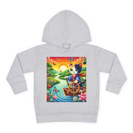 Sailor Kitten’s River Adventure Toddler Pullover Fleece Hoodie