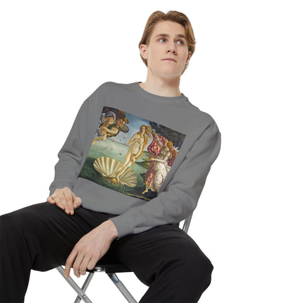 Birth of Venus by Sandro Botticelli Unisex Garment-Dyed Sweatshirt