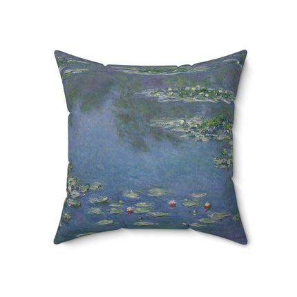 Water Lilies by Claude Monet Spun Polyester Square Pillow