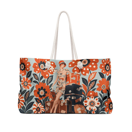 🧳🌼 The Grand Floral Voyage Weekender Bag – Art Deco Travel Elegance