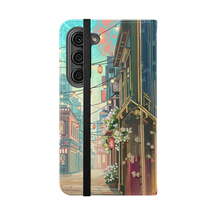 🦝✨ Cybernetic Red Panda Flip Case – Neon Charm & Futuristic Wonder