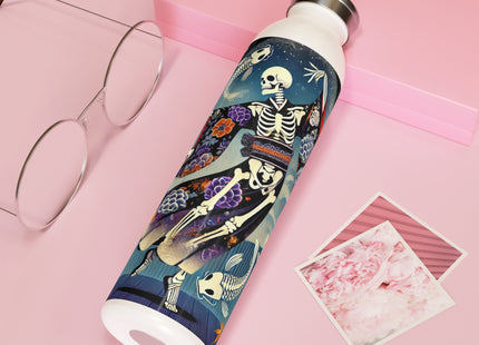 Skeleton Kabuki Performer Slim Water Bottle