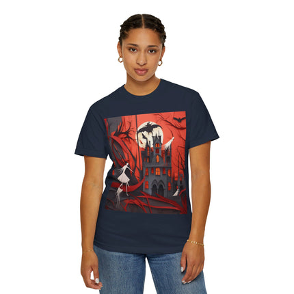 Halloween Night Scene Unisex Garment-Dyed T-shirt