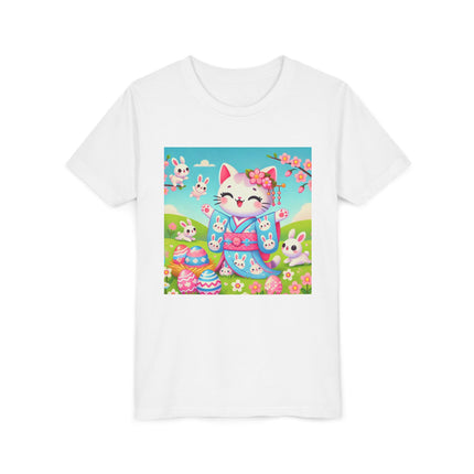Springtime Kitten’s Easter Joy Youth Short Sleeve Tee