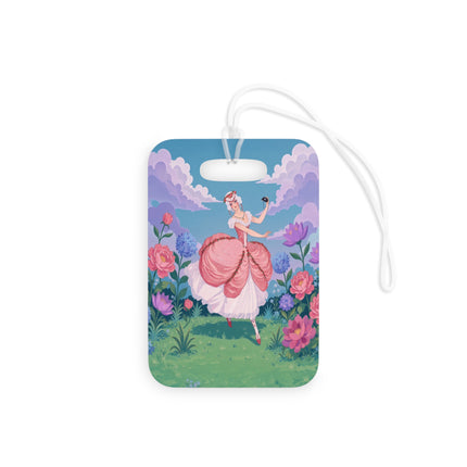 🎭🌸 The Lady Of The Secret Masquerade Luggage Tag – Art Deco Garden Fantasy