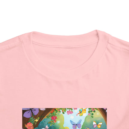 Baby Unicorns and Fluttering Butterflies Toddler Short Sleeve Tee