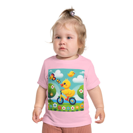 Duckling Riding a Bike Baby T-Shirt – A Joyful Little Ride