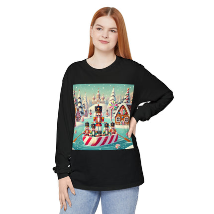 Nutcracker Candy-Striped Adventure Unisex Garment-dyed Long Sleeve T-Shirt
