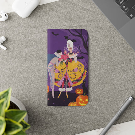 🎭🌹 The Harlequin Rose Masquerade Flip Case – Theatrical Halloween Romance