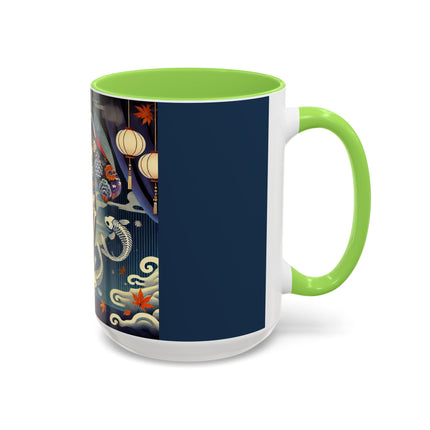 Skeleton Kabuki Performer Colorful Mugs (11oz, 15oz)