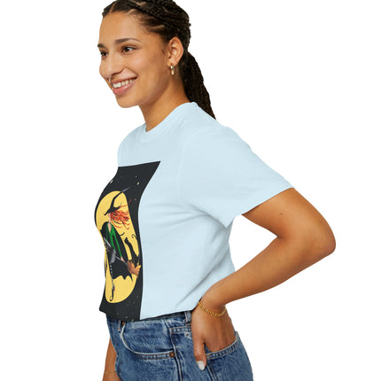A Witch’s Moonlit Flight Unisex Garment-Dyed T-shirt