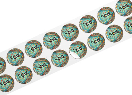 Mischief in Tinselland Round Sticker Label Rolls