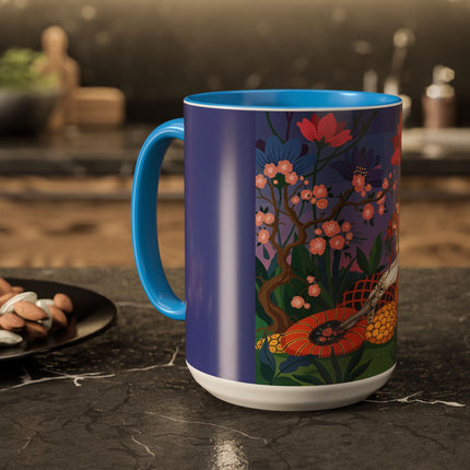 The Garden Of Quiet Reverie Colorful Mugs – Art Deco Botanical Serenity