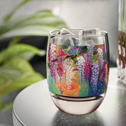 Golden Wisteria Elegance Whiskey Glass