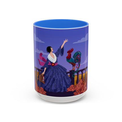 The Dawn Serenade Colorful Mug (11oz, 15oz) – Rooster Beauty, Morning Charm & Art Deco Elegance