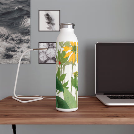Clerodendrum & Rudbeckia Flower by Tanigami Kônan Slim Water Bottle