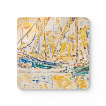 Saint-Tropez by Paul Signac Corkwood Coaster Set