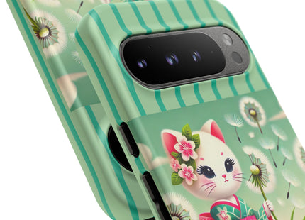 Geisha Kitten and the Dandelion Phone Cases