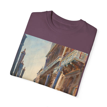 Gondola Moorings on the Grand Canal by John Singer Sargent  Unisex Garment-Dyed T-shirt