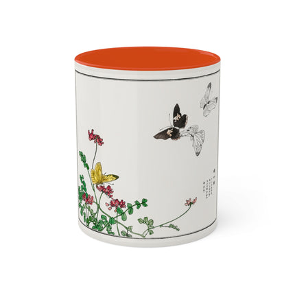 Butterflies and flower illustration by Morimoto Toko Colorful Mugs, 11oz