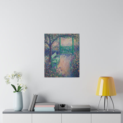 The Green Chair – Tranquil Impressionist Garden Scene