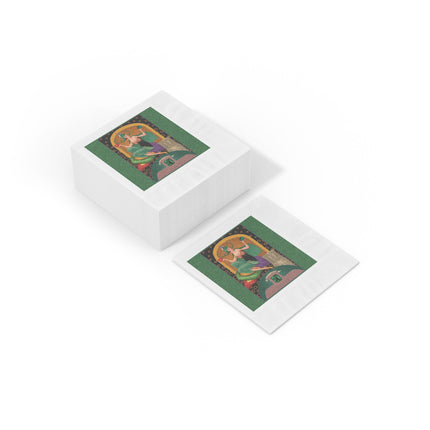 May & Emerald Zodiac White Coined Napkins