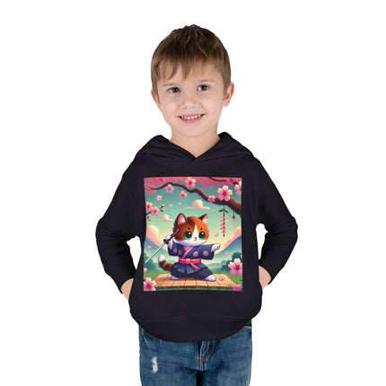 Samurai Kitten Toddler Pullover Fleece Hoodie