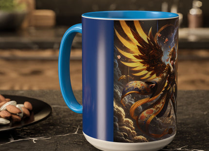 Valkyrie Descending Through Storm Colorful Mugs (11oz, 15oz)