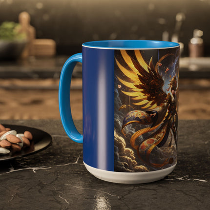 Valkyrie Descending Through Storm Colorful Mugs (11oz, 15oz)